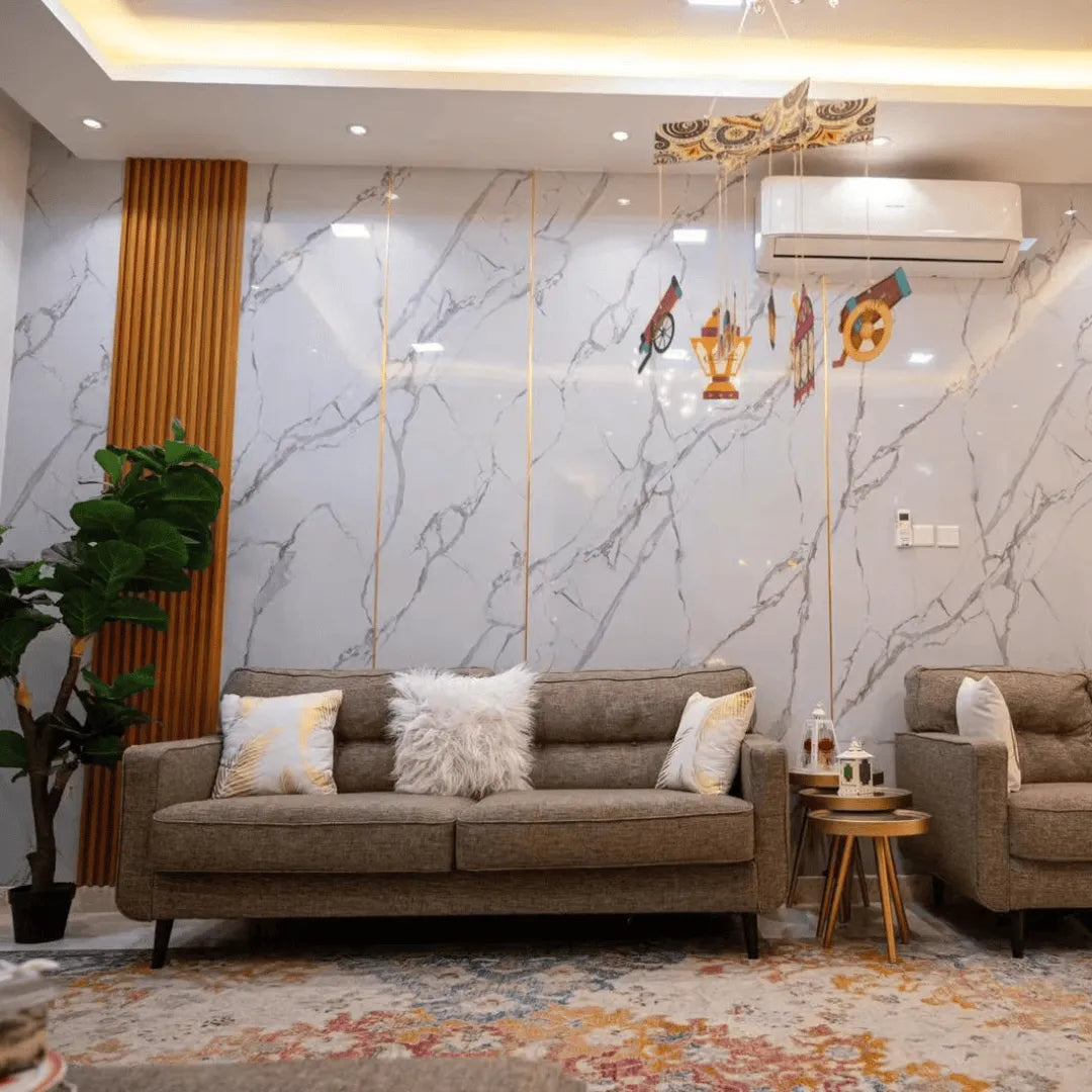 PVC Marble Sheet Panels - White Carrara
