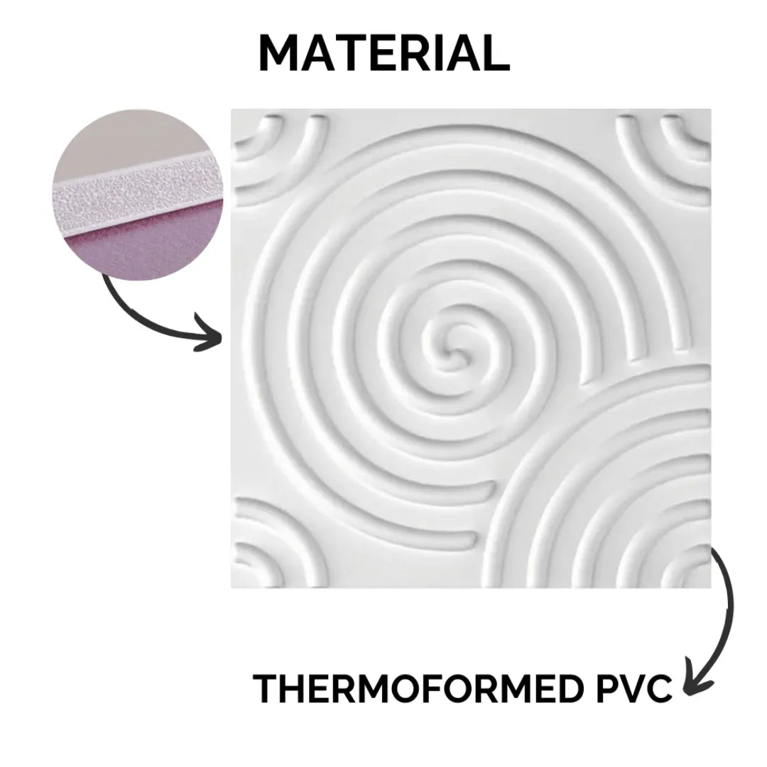 3D PVC Wall Panel - Spiral Design
