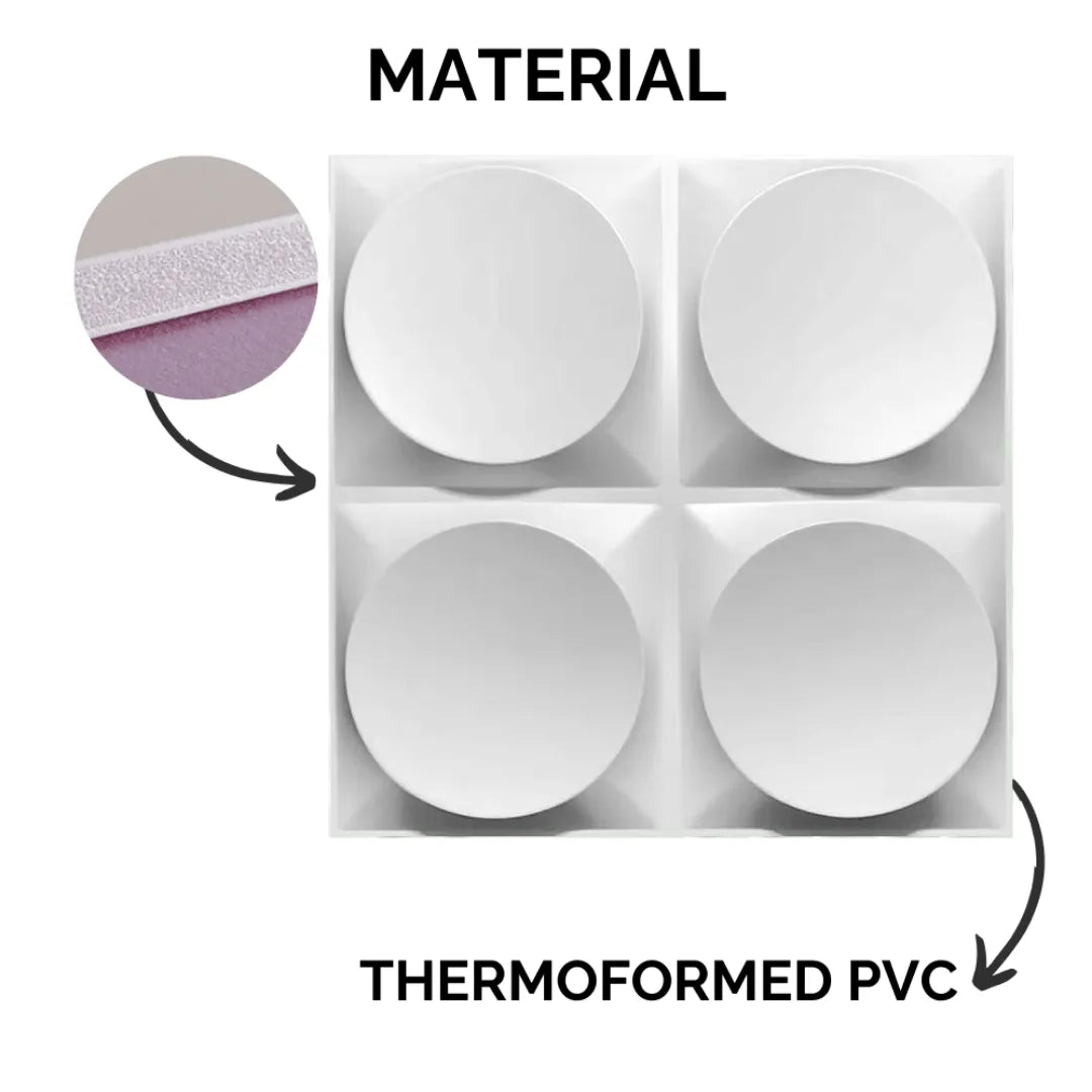 3D PVC Wall Panel - Circle Design