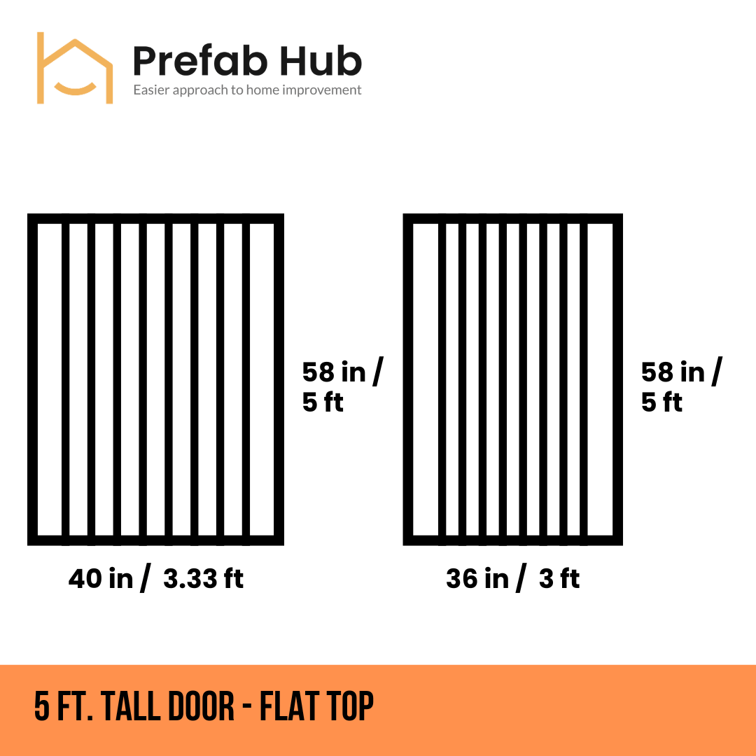 Gates & Door - 5ft Tall Door Flat Top