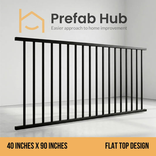 4 ft. Heavy Wrought Iron Fence Galvanized & Powder Coated 4 ft x 8 ft panel (Flat Top)