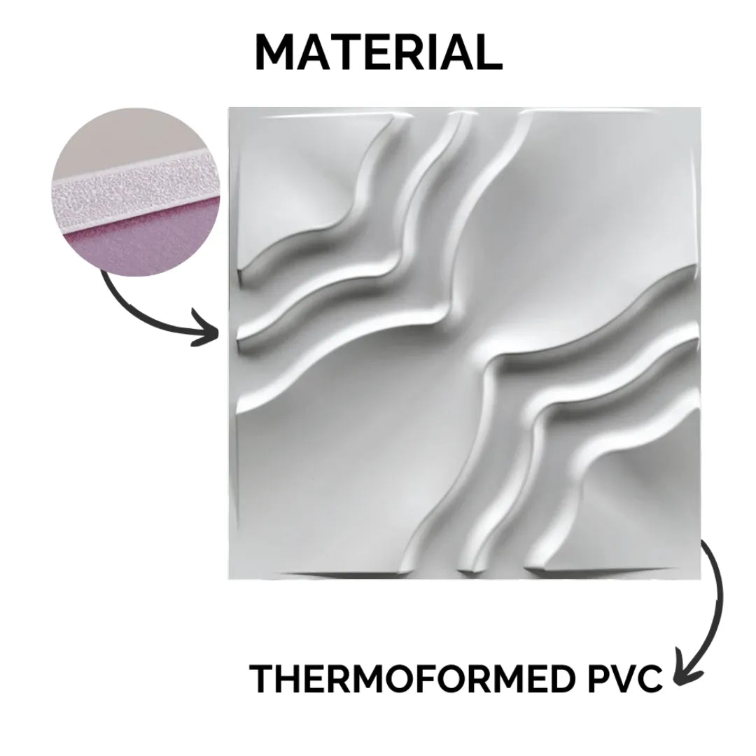 3D PVC Wall Panel - Waves Design