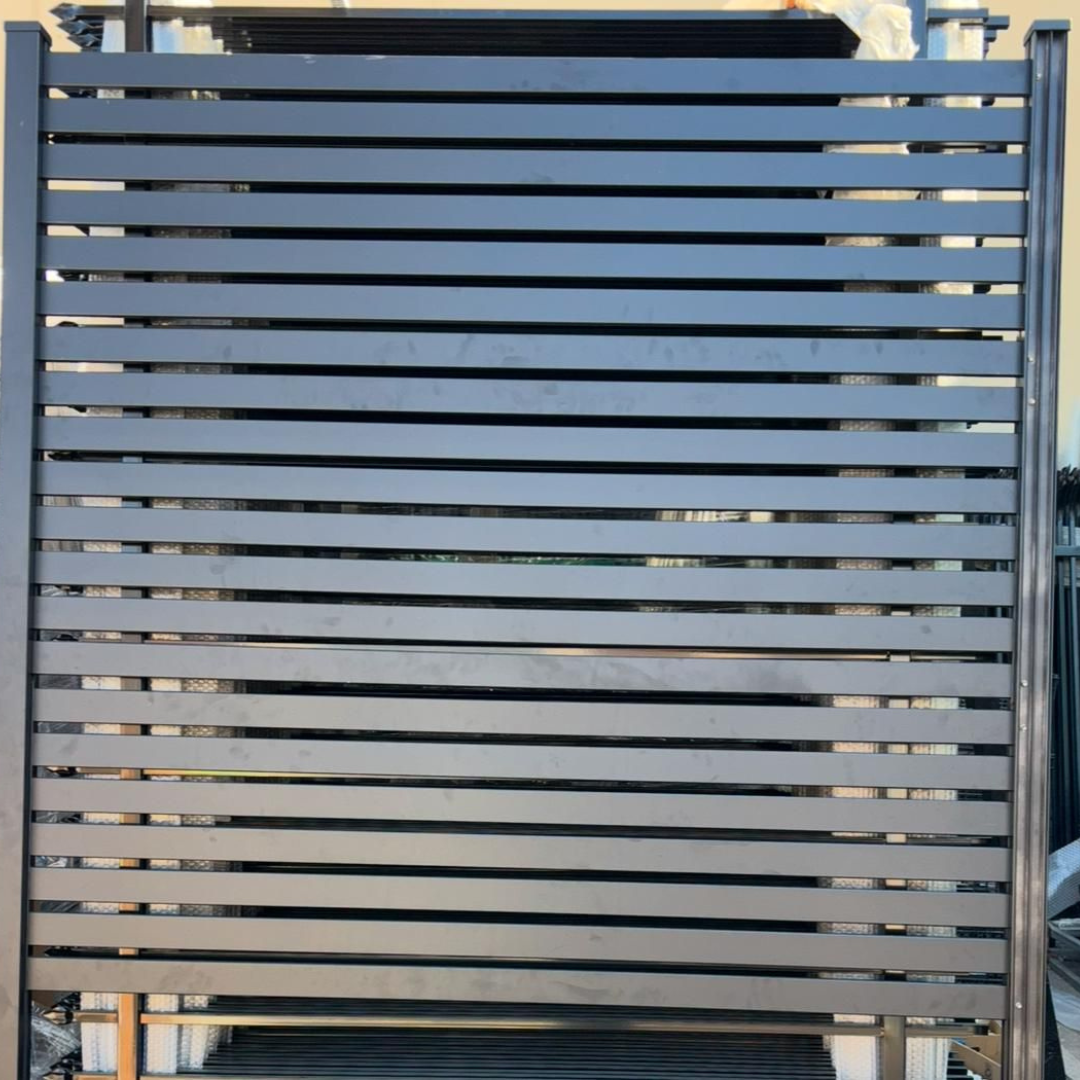 Aluminum Slat Fence Panel Galvanized & Powder Coated - 6 ft x 6 ft panel