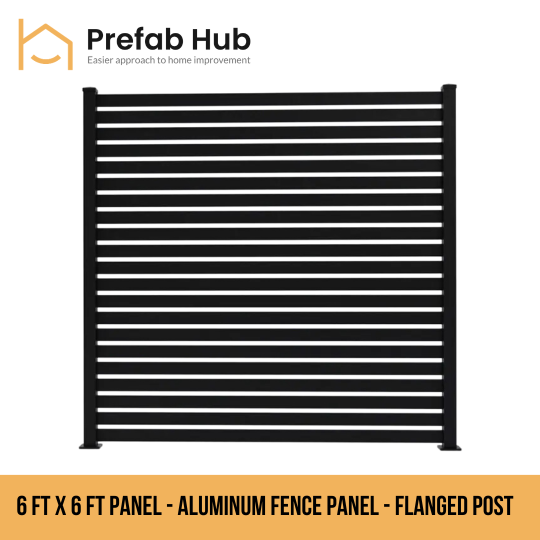 Aluminum Slat Fence Panel Galvanized & Powder Coated - 6 ft x 6 ft panel