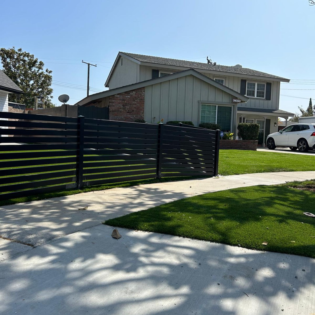 Aluminum Slat Fence Panel Galvanized & Powder Coated - 6 ft x 6 ft panel