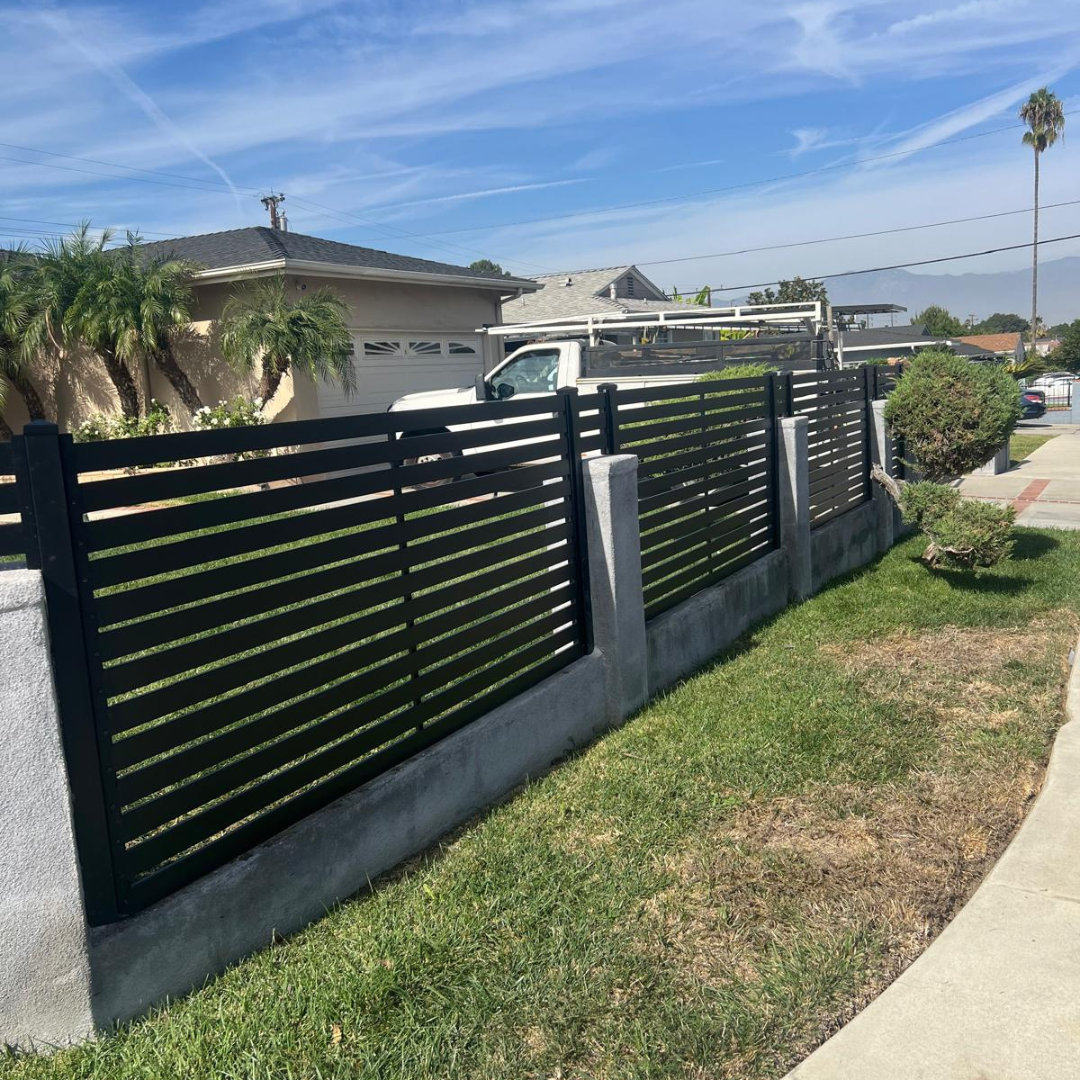Aluminum Slat Fence Panel Galvanized & Powder Coated - 6 ft x 6 ft panel