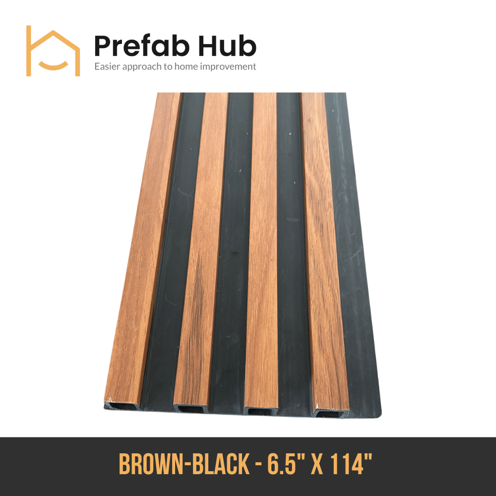 WPC Slat Wall Panel - Brown & Black