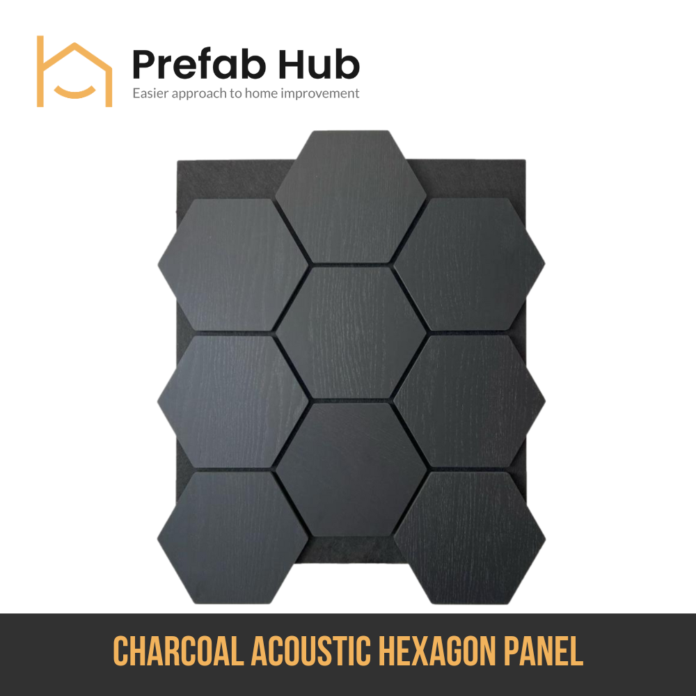 Acoustic Hexagon Wall Panel - Charcoal