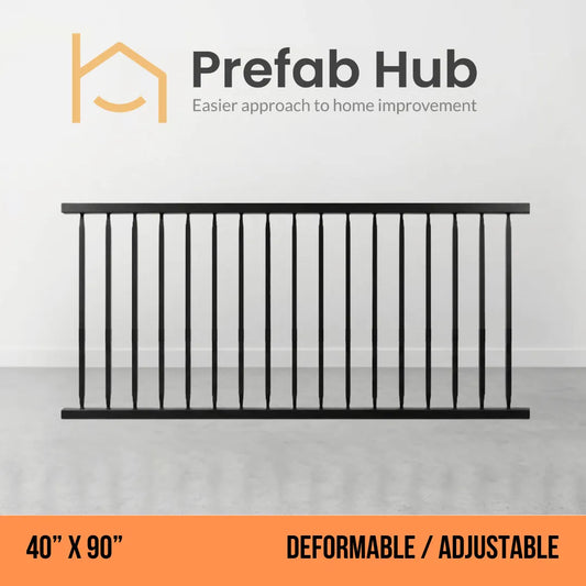 40" x 90" Deformable Wrought Iron Fence Panel – Galvanized & Powder Coated | 40" x 90" | Adjustable / Rakeable Panel (Flat Top)