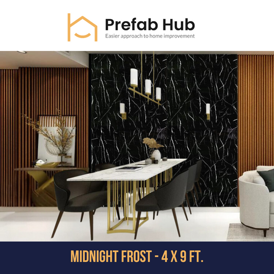 PVC Marble Sheet Panels - Midnight Frost
