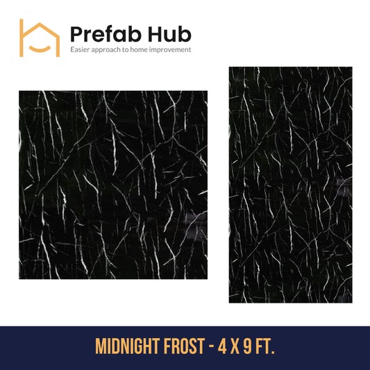 PVC Marble Sheet Panels - Midnight Frost