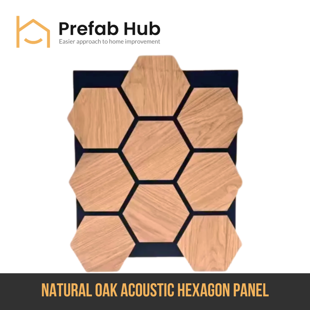 Acoustic Hexagon Wall Panel - Natural Oak