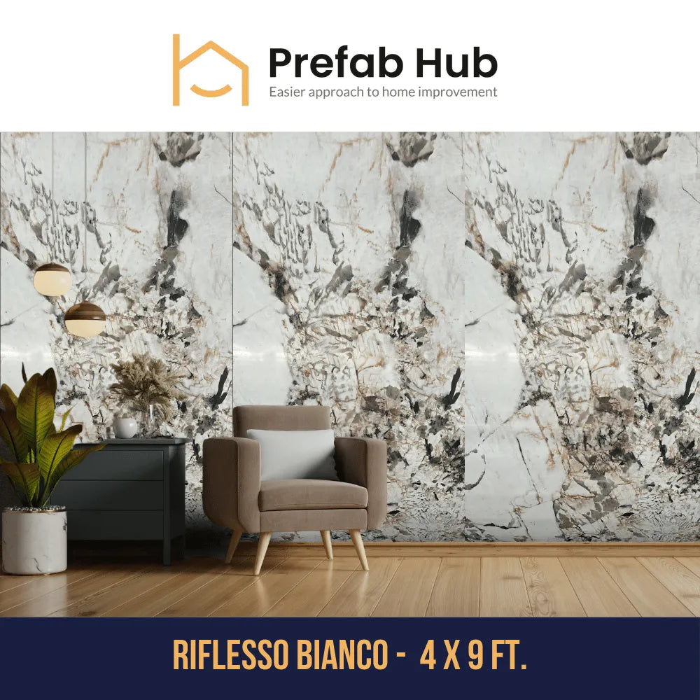 PVC Marble Sheet Panels - Riflesso Bianco