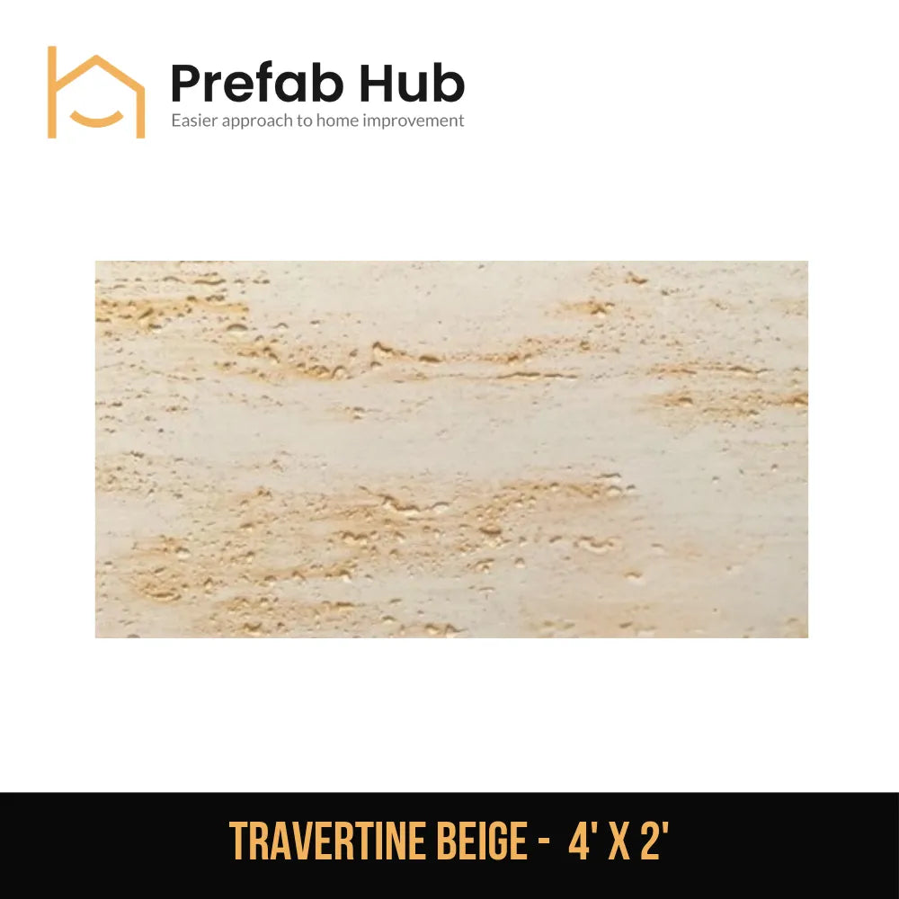 Travertine Stone – Flex Stone Panels - 4 ft × 2 ft