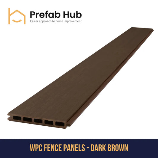 WPC Composite Fence Panel - Dark Brown | Prefab Hub