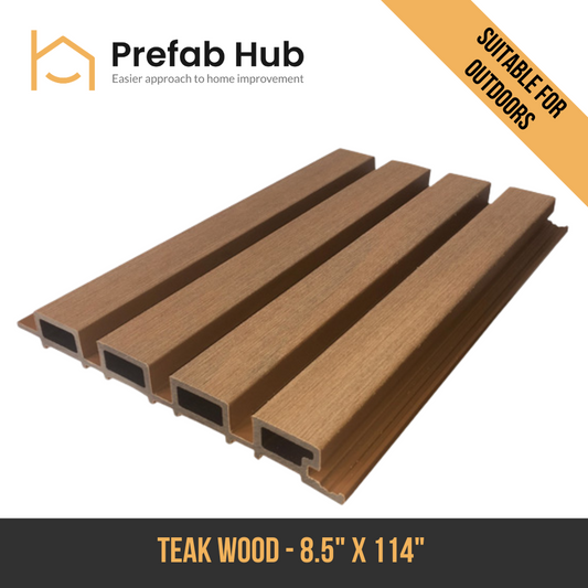 WPC Exterior Slat Wall Panel - Teak Wood