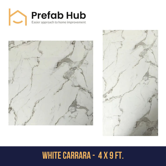 PVC Marble Sheet Panels - White Carrara
