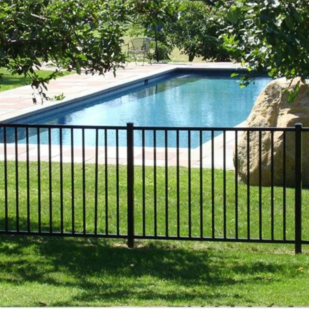 4 ft. Heavy Wrought Iron Fence Galvanized & Powder Coated 4 ft x 8 ft panel (Flat Top)