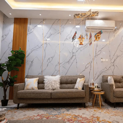 PVC Marble Sheet Panels - White Carrara