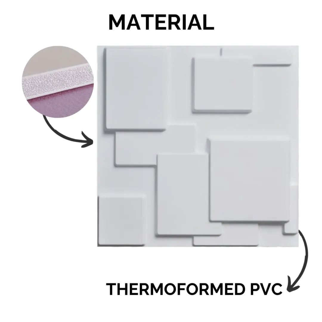 3D PVC Wall Panel - Square Design
