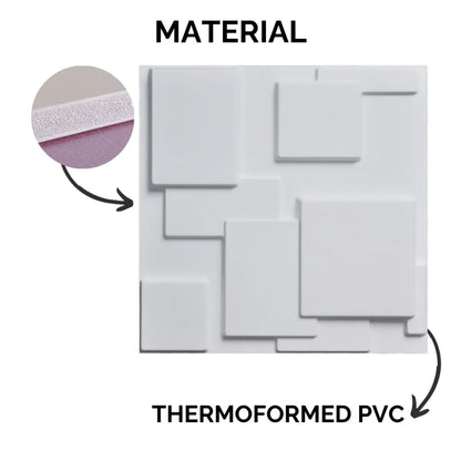 3D PVC Wall Panel - Square Design