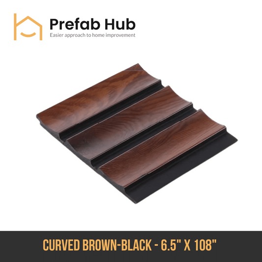 PS Curved Slat Wall Panel - Brown-Black