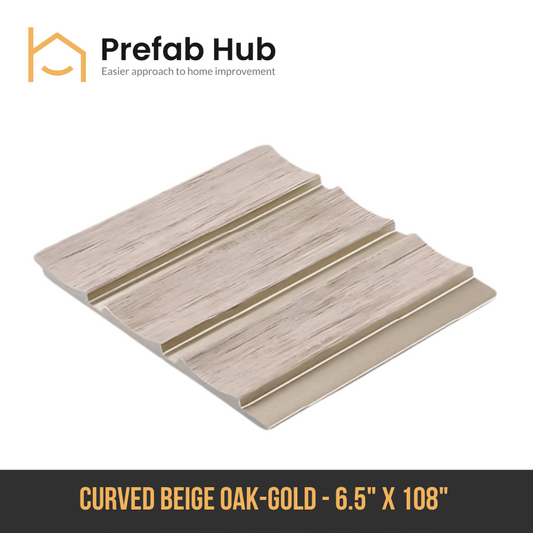 PS Curved Slat Wall Panel - Beige Oak-Gold