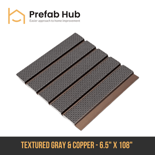 PS Slat Wall Panel - Textured Gray & Copper