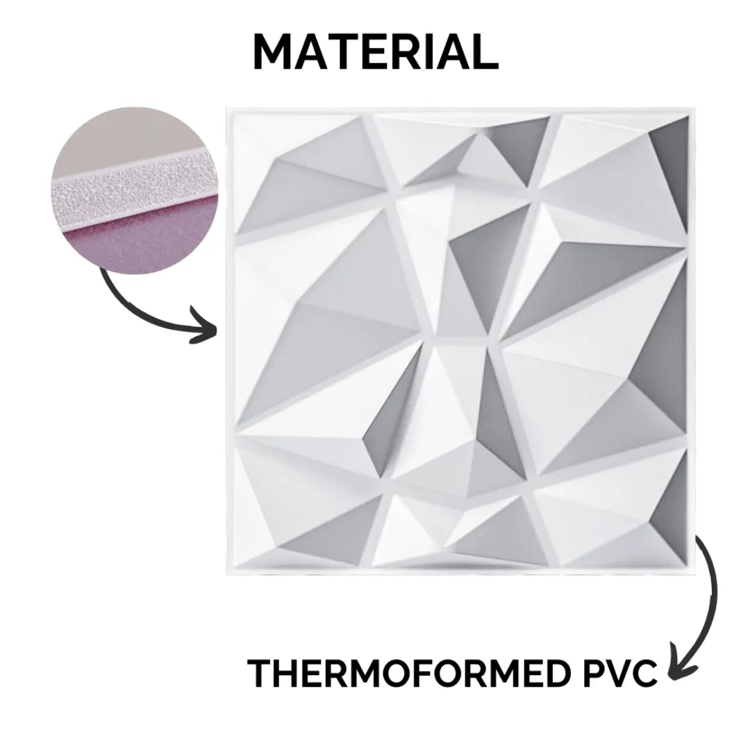 3D PVC Wall Panel - Diamond Design