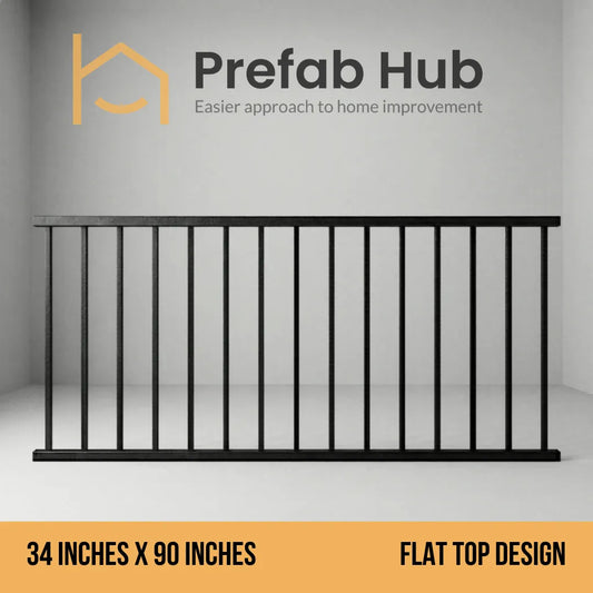 3 ft. Heavy Wrought Iron Fence Galvanized & Powder Coated 3 ft x 8 ft panel (Flat Top)