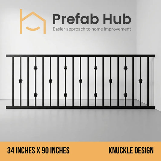 3 ft. Heavy Wrought Iron Fence Galvanized & Powder Coated 3 ft x 8 ft panel (Knuckle Design)