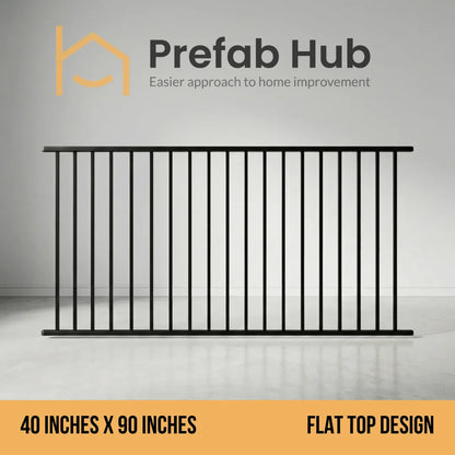 4 ft. Heavy Wrought Iron Fence Galvanized & Powder Coated 4 ft x 8 ft panel (Flat Top)