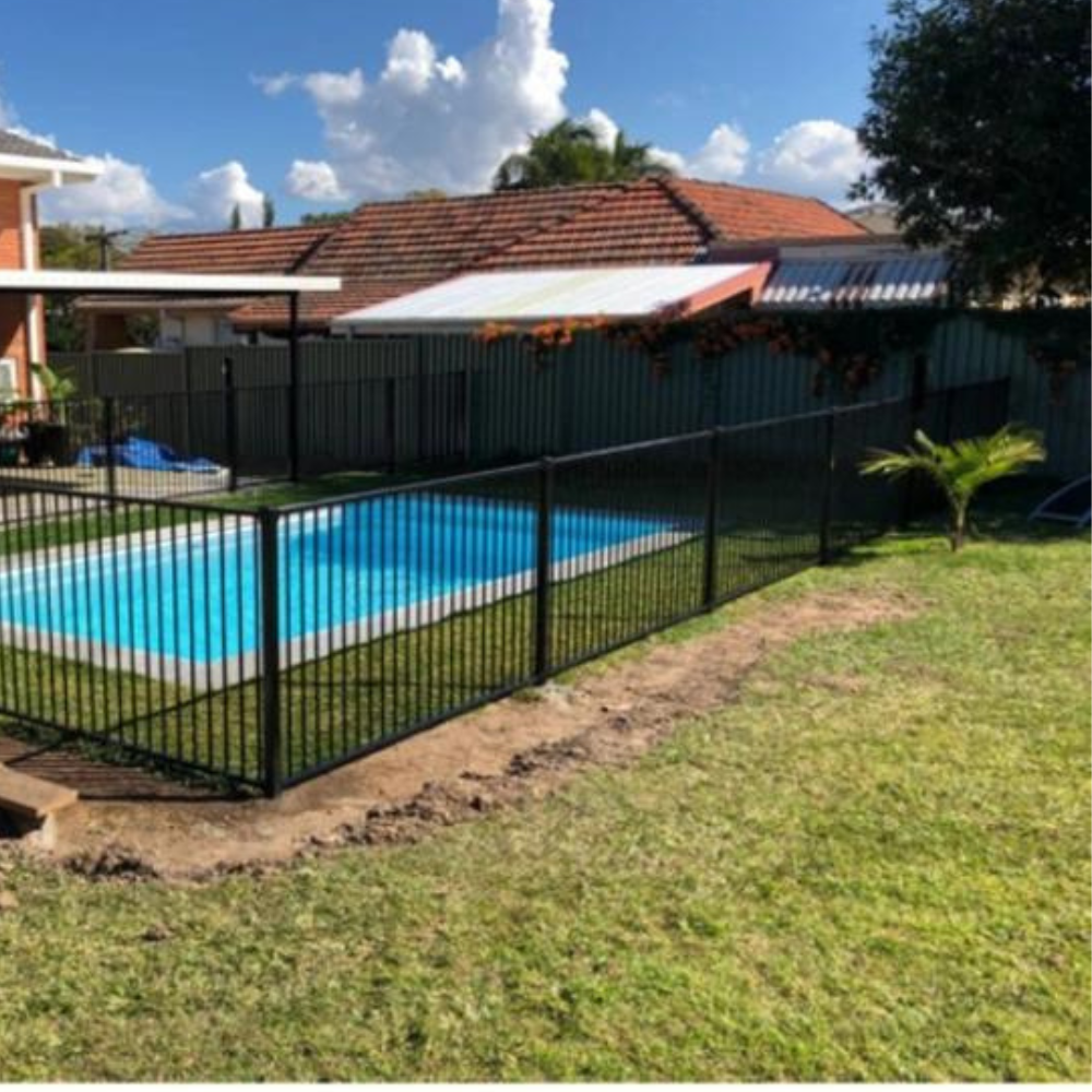 4 ft. Heavy Wrought Iron Fence Galvanized & Powder Coated 4 ft x 8 ft panel (Flat Top)
