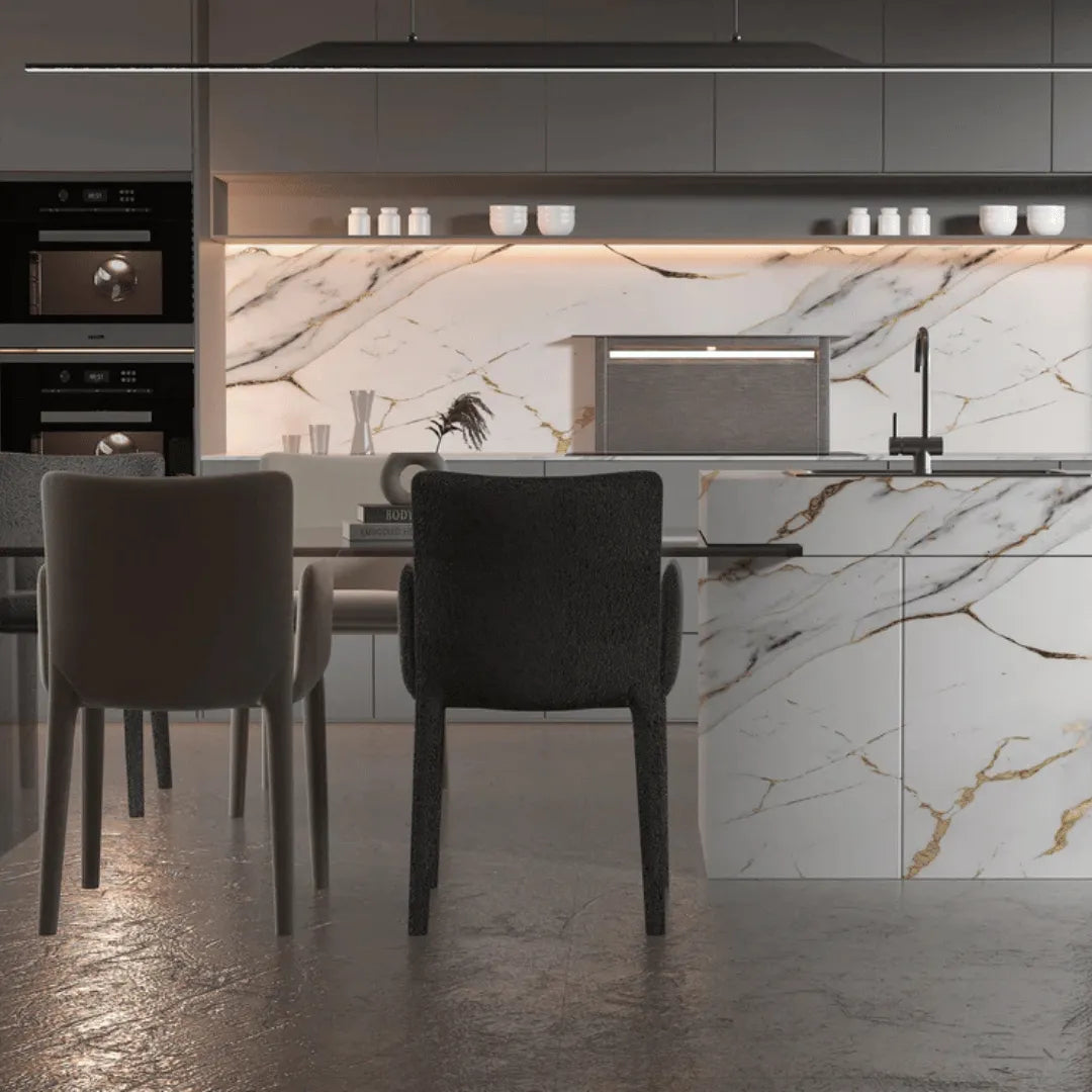 PVC Marble Sheet Panels - Golden Veins