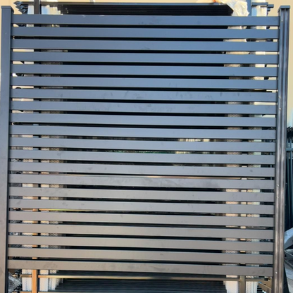 Aluminum Slat Fence Panel Galvanized & Powder Coated - 6 ft x 6 ft panel