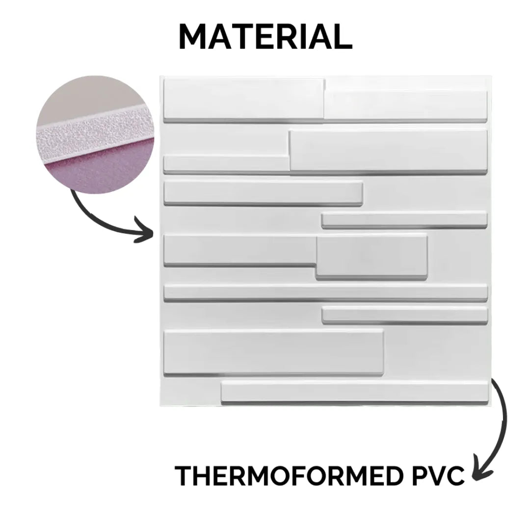 3D PVC Wall Panel - Layered Stone Design