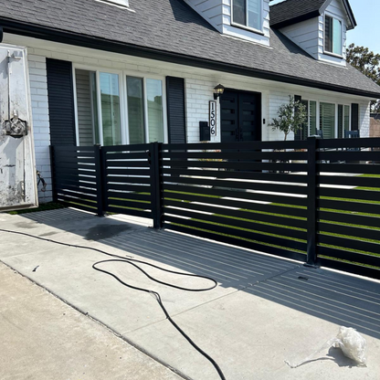 Aluminum Slat Fence Panel Galvanized & Powder Coated - 6 ft x 6 ft panel