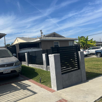 Aluminum Slat Fence Panel Galvanized & Powder Coated - 6 ft x 6 ft panel