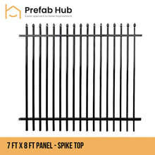 7 ft. Heavy Wrought Iron Fence Galvanized & Powder Coated - 7 ft x 8 ft panel (Spike Top)