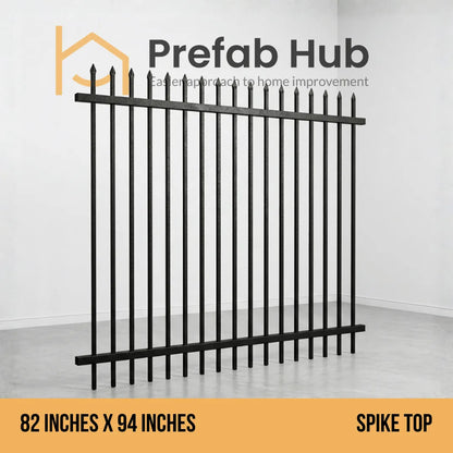 7 ft. Heavy Wrought Iron Fence Galvanized & Powder Coated - 7 ft x 8 ft panel (Spike Top)