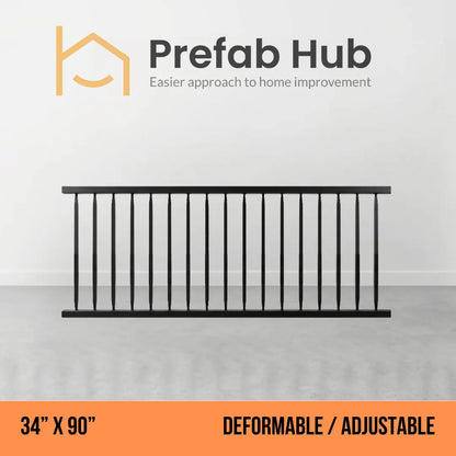 34" x 90" Deformable Wrought Iron Fence Panel – Galvanized & Powder Coated | 34" x 90" | Adjustable / Rakeable Panel (Flat Top)