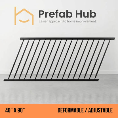 40" x 90" Deformable Wrought Iron Fence Panel – Galvanized & Powder Coated | 40" x 90" | Adjustable / Rakeable Panel (Flat Top)
