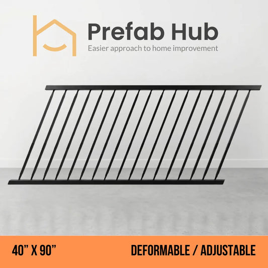 40" x 90" Deformable Wrought Iron Fence Panel – Galvanized & Powder Coated | 40" x 90" | Adjustable / Rakeable Panel (Flat Top)