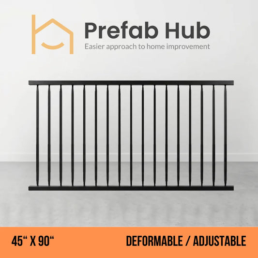 45" x 90" Deformable Wrought Iron Fence Panel – Galvanized & Powder Coated | 45" x 90" | Adjustable / Rakeable Panel (Flat Top)