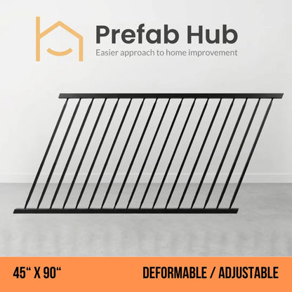 45" x 90" Deformable Wrought Iron Fence Panel – Galvanized & Powder Coated | 45" x 90" | Adjustable / Rakeable Panel (Flat Top)