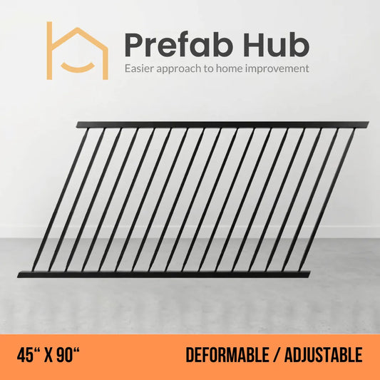 45" x 90" Deformable Wrought Iron Fence Panel – Galvanized & Powder Coated | 45" x 90" | Adjustable / Rakeable Panel (Flat Top)