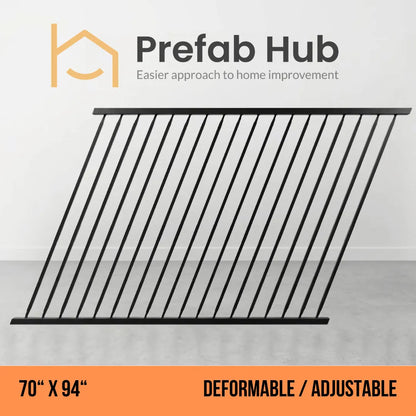 70" x 94" Deformable Wrought Iron Fence Panel – Galvanized & Powder Coated | 70" x 94" | Adjustable / Rakeable Panel (Flat Top)