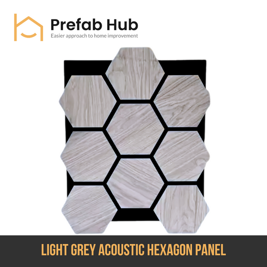 Acoustic Hexagon Wall Panel - Light Grey