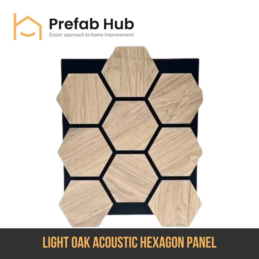 Acoustic Hexagon Wall Panel - Light Oak