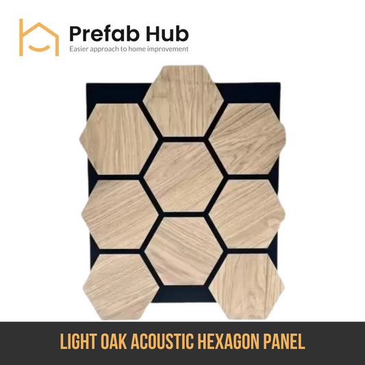 Acoustic Hexagon Wall Panel - Light Oak